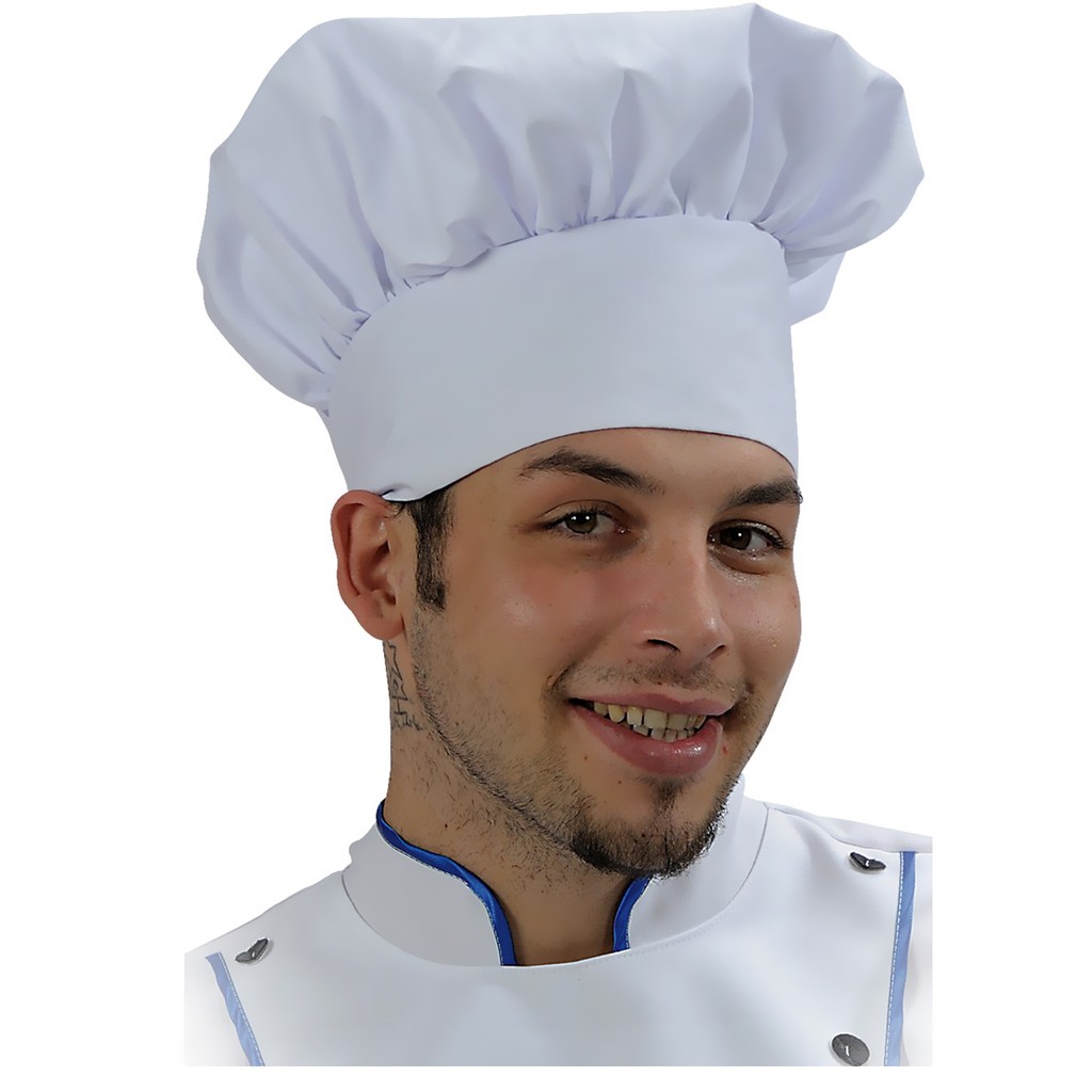 Topi chef Jamur/Chef Hat/Topi Koki Dewasa Full Cotton Putih