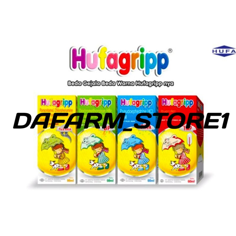 Hufagrip Syrup 60 ml /  Batuk Pilek / Flu & Batuk / Pilek / TMP Turun Panas (demam)