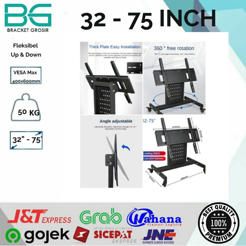 BRACKET STAND TV /BRACKET TV STAND/STAND TV/STANDING TV  UTK DI PANGGUNG DAN MEETING ROOM 32-75 INCH