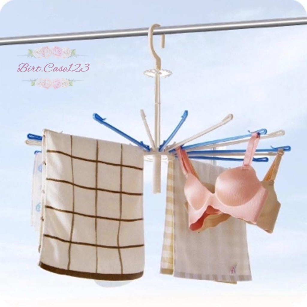 RT88 FOLDING HANGER GANTUNGAN JEMURAN BAJU BAYI PUTAR 360 DERAJAT 20 STICK PENGAIT BC6225