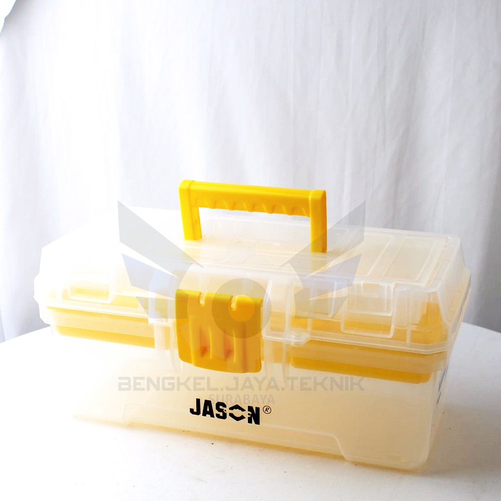 JASON Tool Box 12 Inch &amp; 15 Inch / Toolbox Menyimpan Alat Perkakas Plastik Transparan