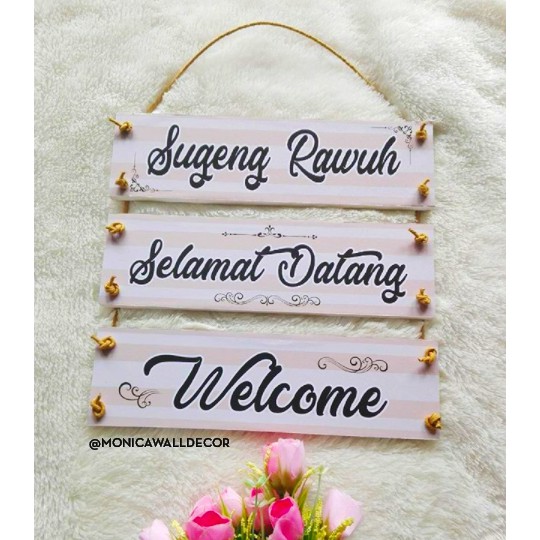 Walldecor Murahhiasan Dinding Gantungan Ucapan Tulisan Pintu Rumah Selamat Datang Welcome 28x8 Shopee Indonesia