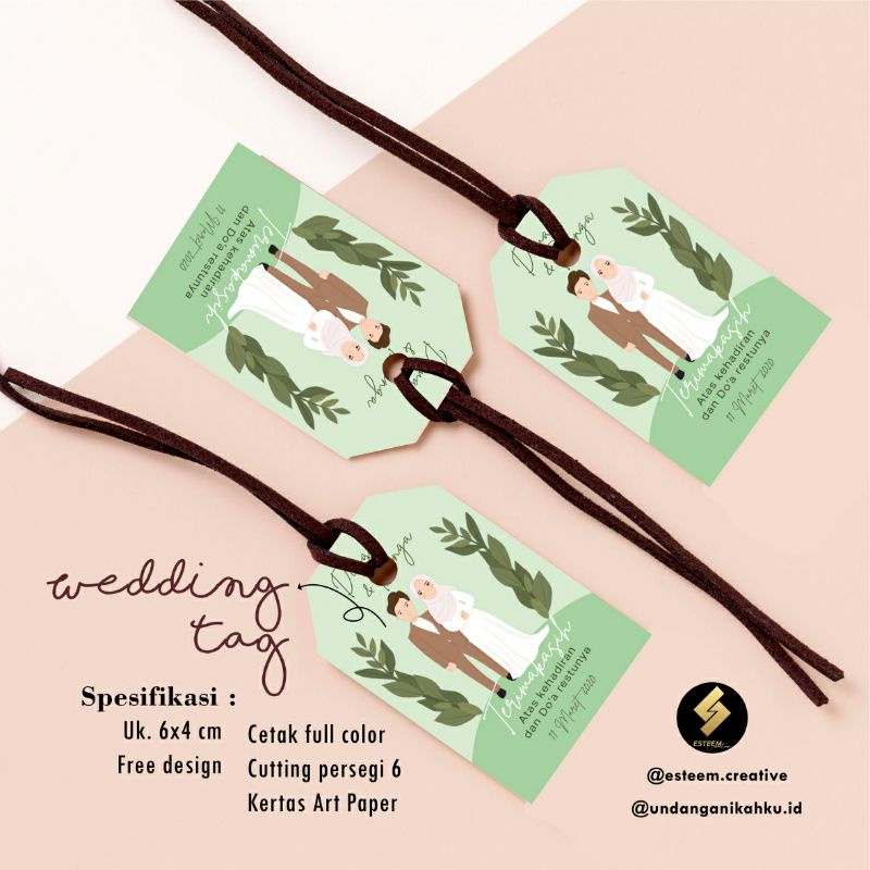 [MIN 100] WEDDING TAG - LABEL WEDDING -TAG PERNIKAHAN - KARTU SOUVENIR -  LABEL SOUVENIR - LABEL UND