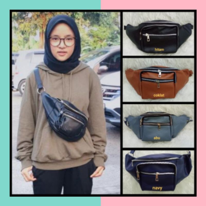 Marie Shop ➡️ NISSA SABYAN WAIST BAG TAS UNISEX COWOK CEWEK TREND ARTIS