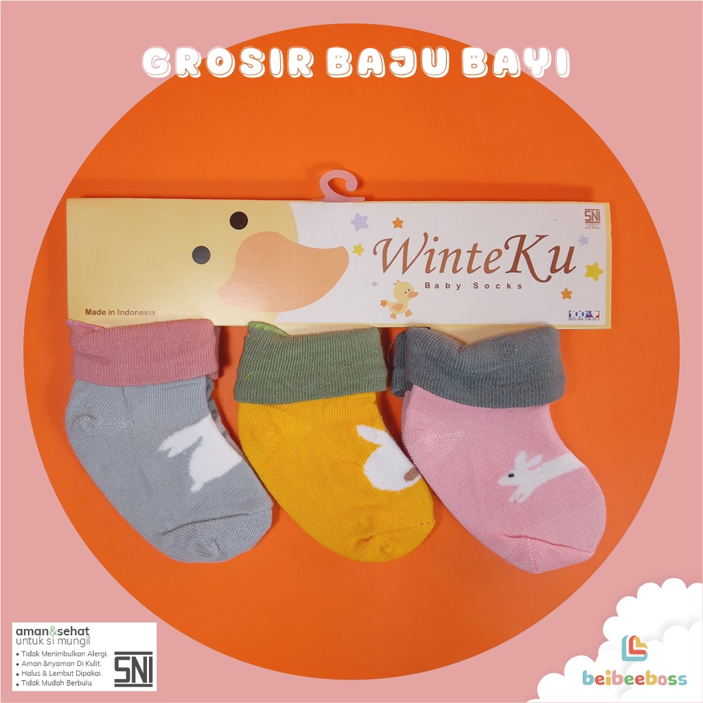 KAOS KAKI WINTEKU BABY KINGDOM BAYI   / KAOS KAKI BAYI MOTIF / GROSIR/  BOY/GIRL