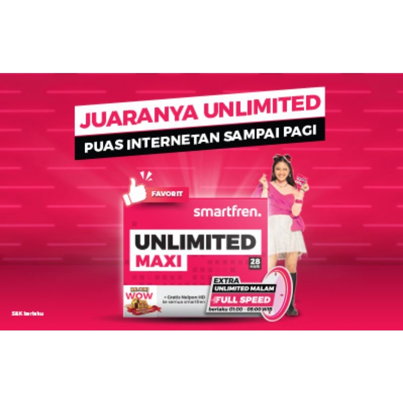Kuota Smartfren Unlimited ( FUP 500MB/hari), 28 hari