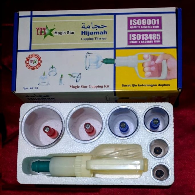 Magic Star Alat Bekam isi 6 / Kop Angin - Hijamah Cupping Therapy - KOP 6