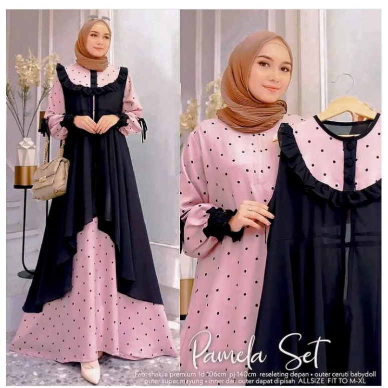 PAMELA SET-GAMIS SET REMAJA-GAMIS PLUS INNER-GAMIS MEWAH