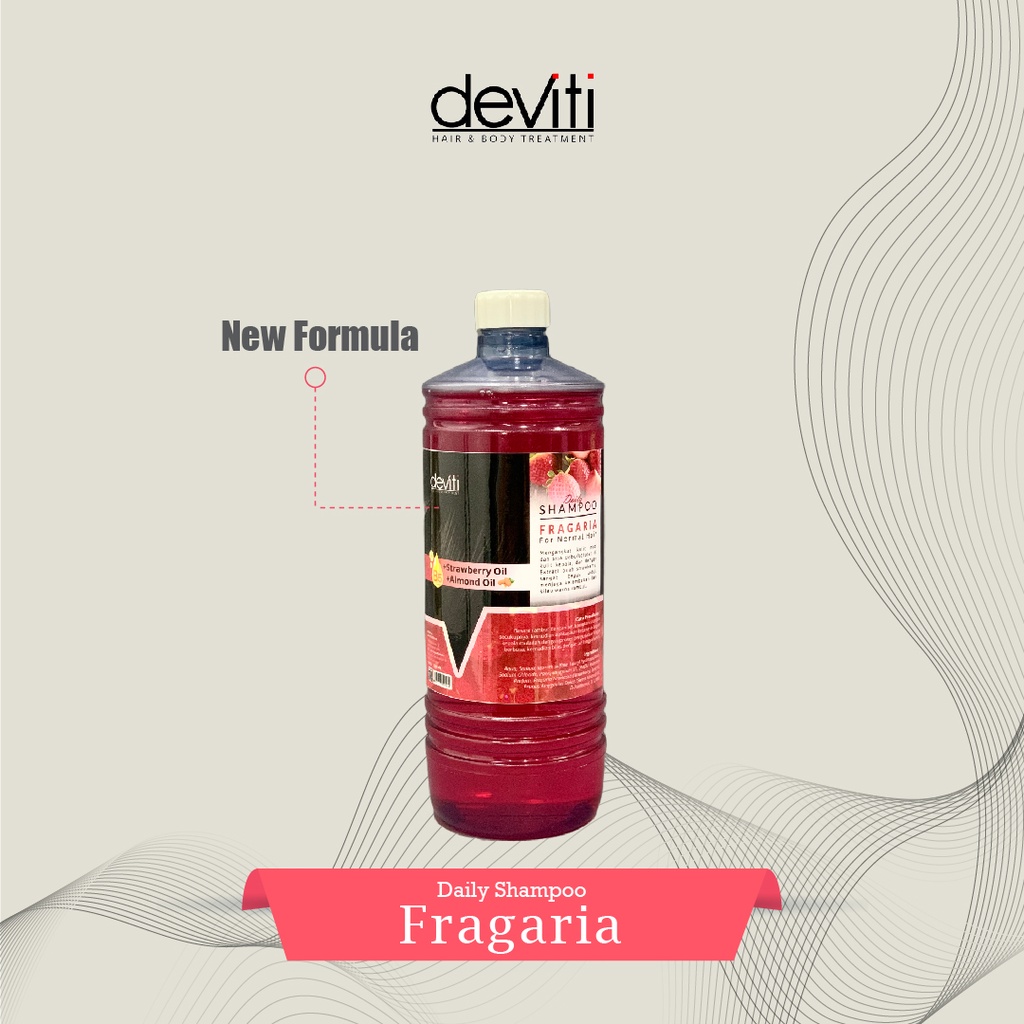 Deviti Hair Shampoo Fragaria Perawatan Rambut Kusam - Kemasan Botol 1L