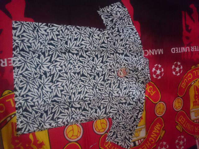 Risna Batik Hrb026 Kenongo Kemeja Hem Pendek Padi Pekalongan M L Xl Murah Keren Bati Pria Wajik Biru