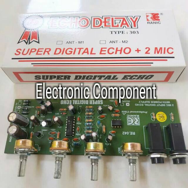 Kit Echo Delay + Regulator + 2 soket mic