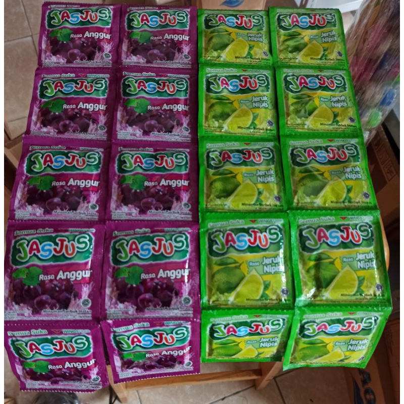 

Jasjus Minuman Instant Rasa Anggur dan Jeruk Nipis Renceng Isi 10 Pcs