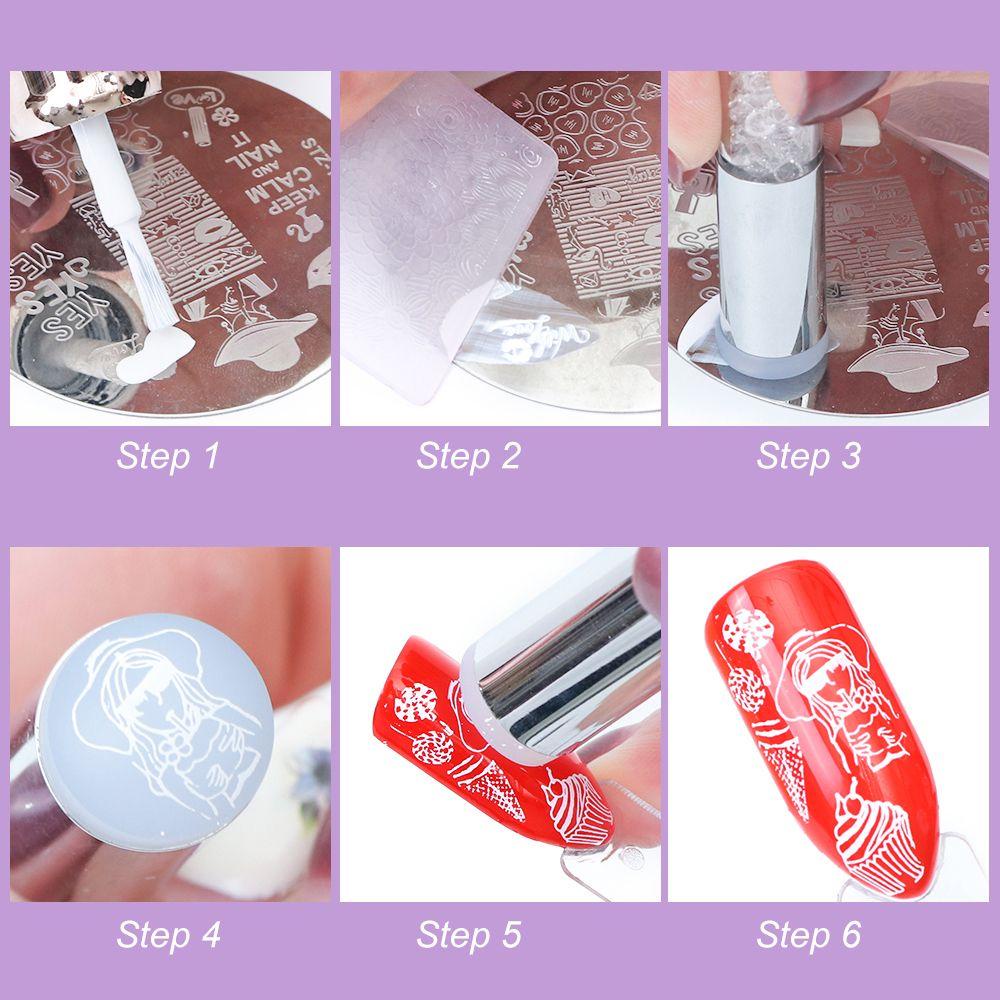 Preva Kuas Nail Art DIY Manicure Rhinestone Handle Mekar Berkepala Dua