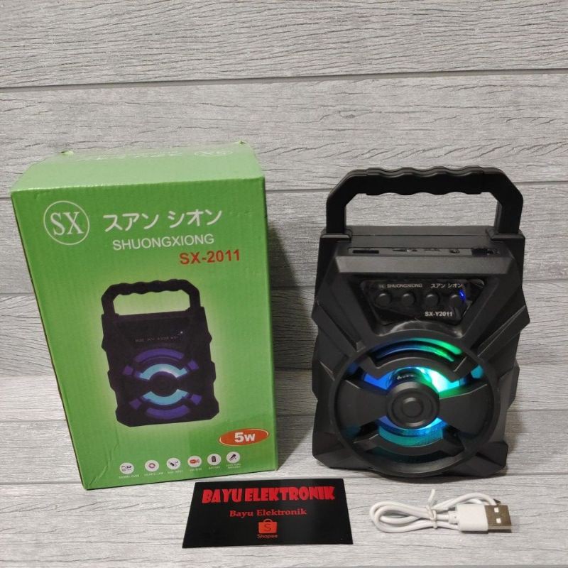 Speaker Bluetooth Portable SX-2011 Radio FM, USB, AUX ,Kartu Memori, Super Bass/Musik Box Bluetooth