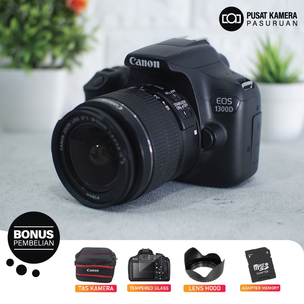 Kamera Canon 1300D Lensa Kit - Kamera DSLR WIFI Setara 1500D 4000D 3000D Bekas Second