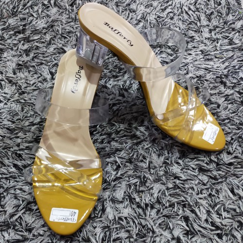 GISSHOP>> SANDAL HAK KACA  SILANG DEPAN MUKA JELLY BENING/ GROSIR SANDAL