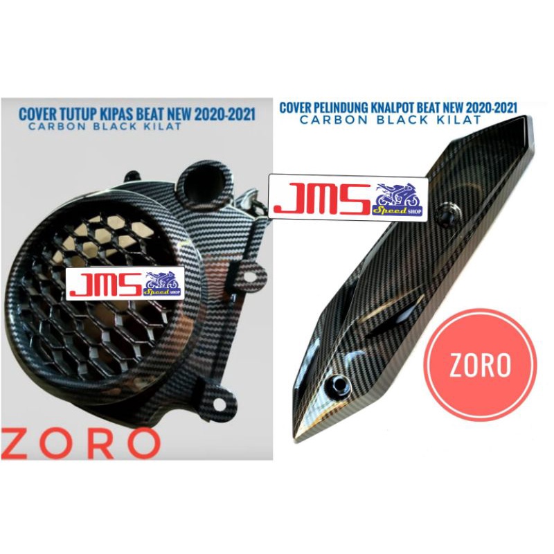 cover tutup carbon kipas dan knalpot beat esp new tahun 2020-2021 set zoro