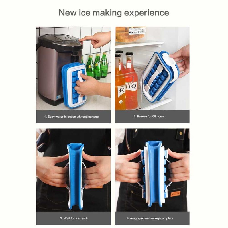 Cetakan Es Batu Silikon Ice Cube Maker Storage Model Botol