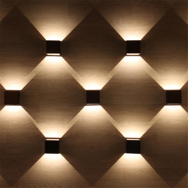 Lampu Dinding Dekorasi Minimalis Modern dengan Inspirasi tinggi, 6W 220V Feimefeiyou Lampu Hias Dinding LED Minimalis Aluminium 6W Warm White Warna Hitam