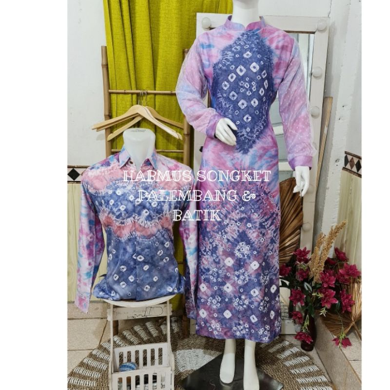 COUPLE GAMIS MOTIF JUMPUTAN PALEMBANG ASLI SUTRA VALVET SILK