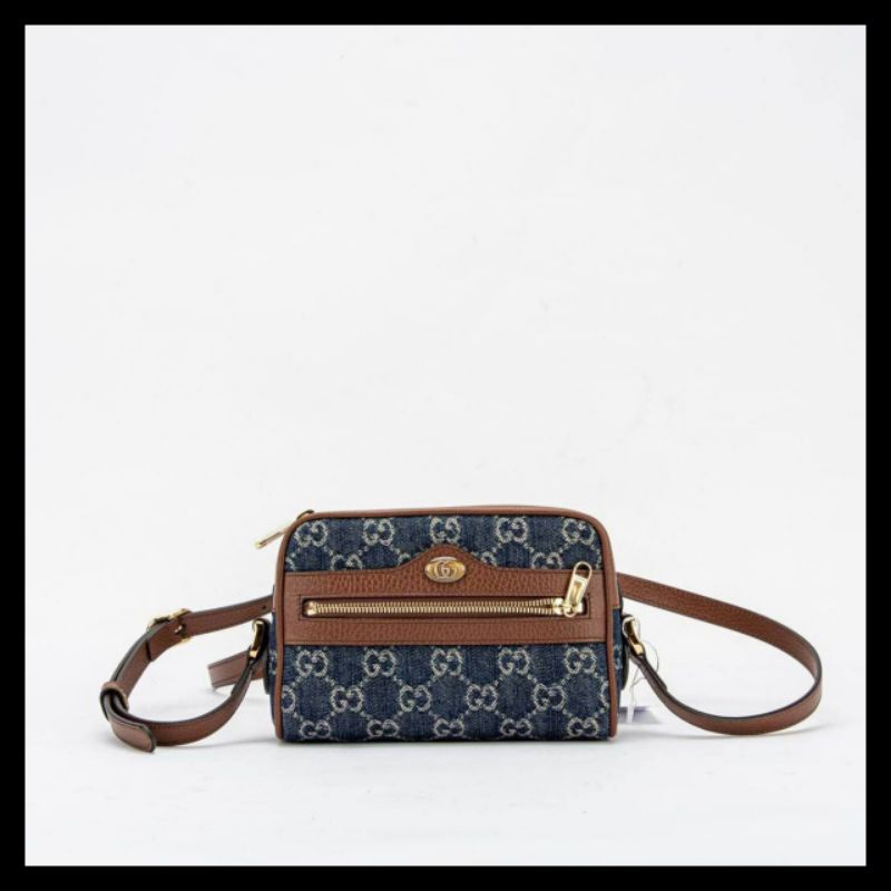 Jual Tas Wanita Gucci Ophidia GG Mini Bag Color Blue Brown. Branded Original