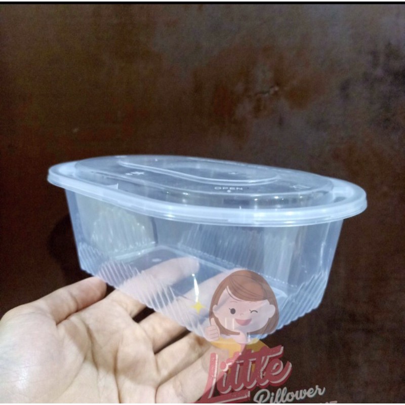 (ISI 25pcs - OVAL1000ML BENING) Thinwall OVAL 1000ml/ lunch box plastik/ kotak makan bento