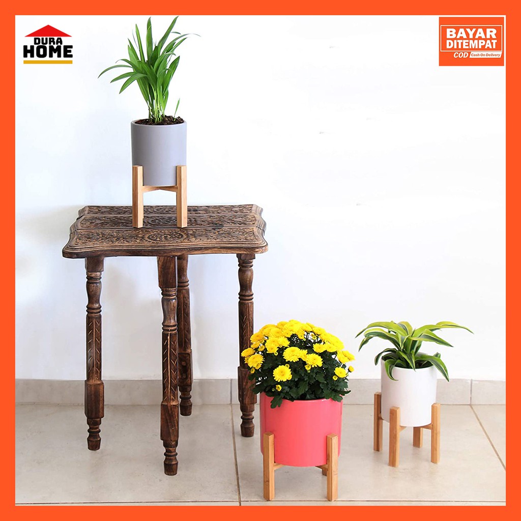 Dudukan Pot Vas Bunga Kayu, Modern Wooden Plants Stand