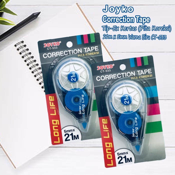 

Hemat Joyko / Correction Tape / Tip-Ex Kertas / 21M Ct-533 (Biru) Terbatas