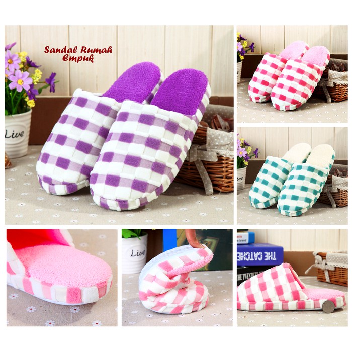 Sandal Rumah Empuk KOTAK-KOTAK (Sandal super empuk)