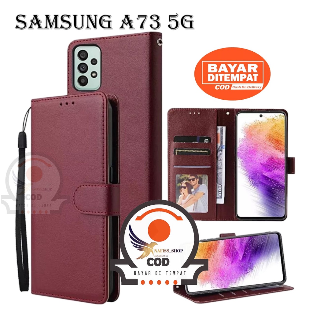 Case Flip Samsung Galaxy A73 5G Dompet Hp untuk Samsung Galaxy A73 5G Leather Flip Case standing fli