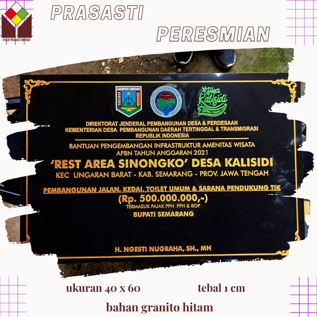 (PUSAT PRASASTI MURAH) Prasasti Peresmian ukuran 40 x 60