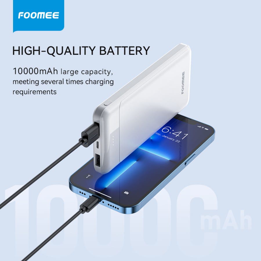 FOOMEE Powerbank RQ10 10000mAh 2 USB Port 2.1A Interfaces Quick Charge Original Foomee POWER BANK