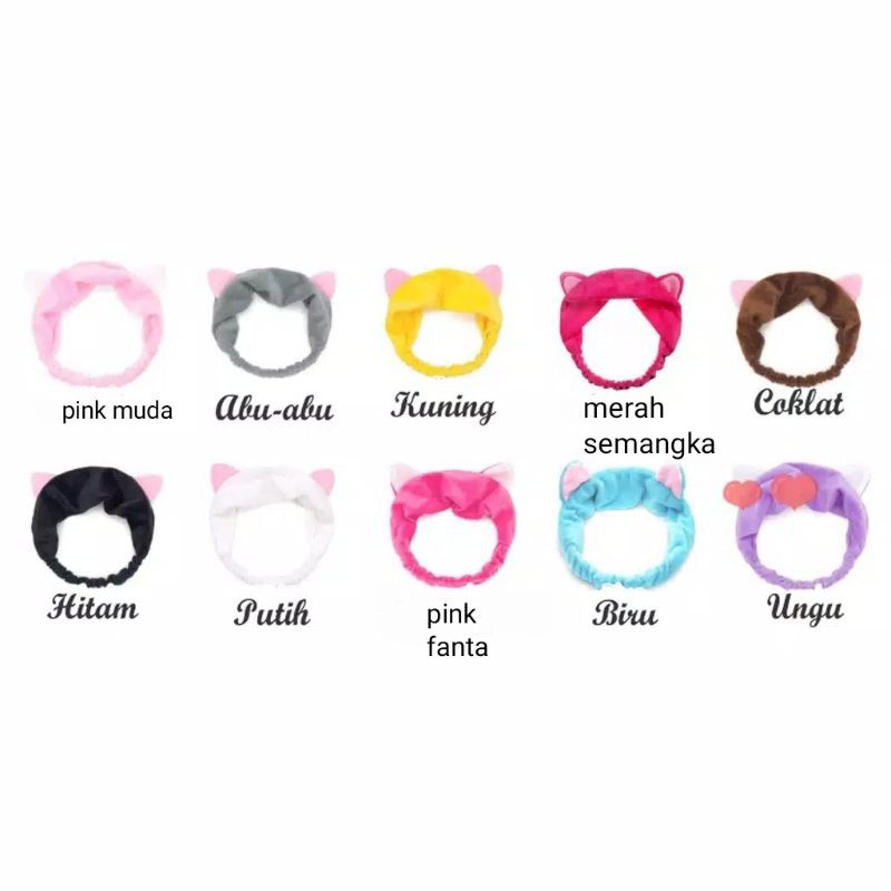 Bando Kucing Bandana Bludru Masker Mandi Cuci Handuk Headband Hat Cat Bando Mandi