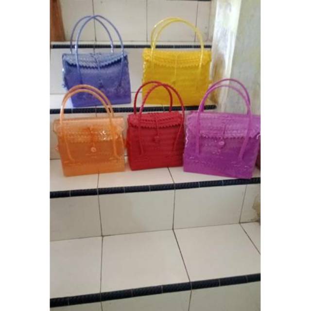 Tas Anyaman Plastik Jinjing Glossy