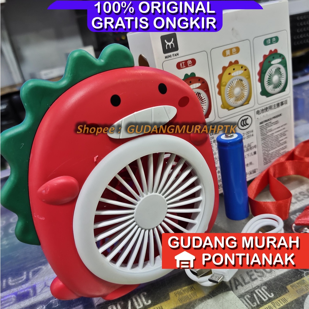 Kipas Angin Portable Charge Model DINOSAURUS Chaby Baby Dino pakai cas bisa bawa bawa jalan