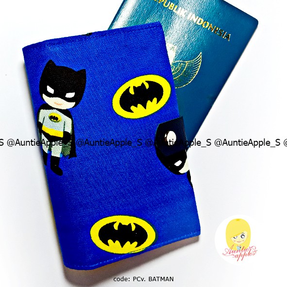 BATMAN PASSPORT HOLDER ANAK/PASPOR COVER/SAMPUL PASPOR/POUCH PASPORT LUCU/HANDMADE AUNTIEAPPLES