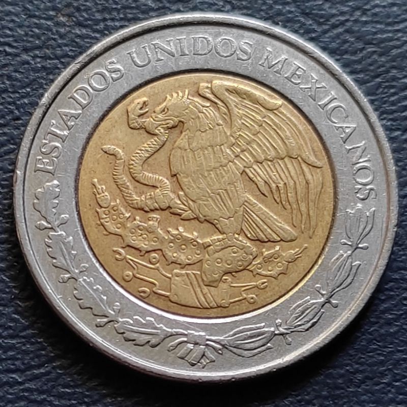 Uang Koin Kuno Bimetal 1 Dollar Mexico Tahun 2006