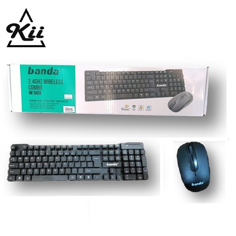 Banda W500 Paket Keyboard Mouse Wireless - Paket Mouse dan Keyboard