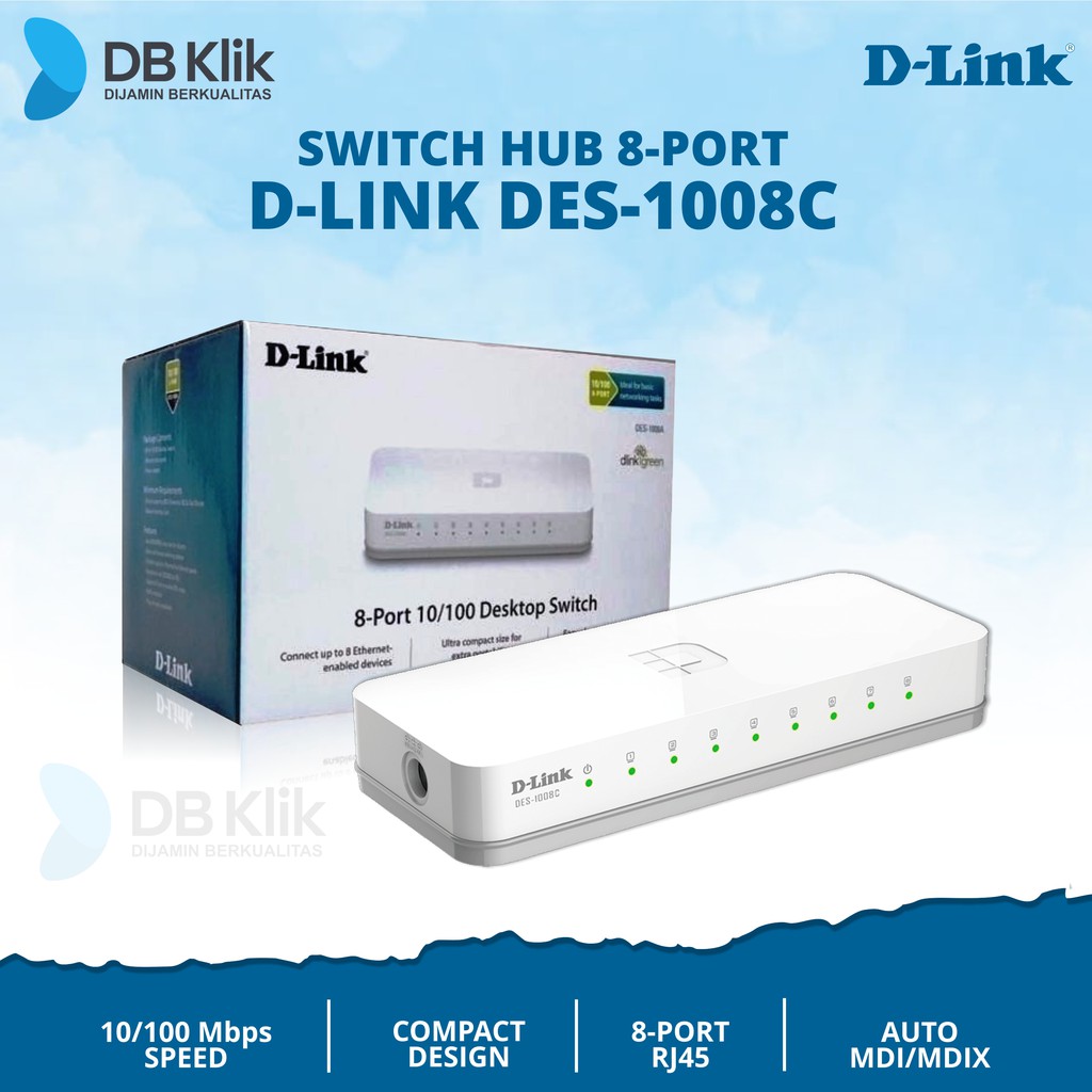 Switch Hub Dlink 8P 10/100 DES-1008C