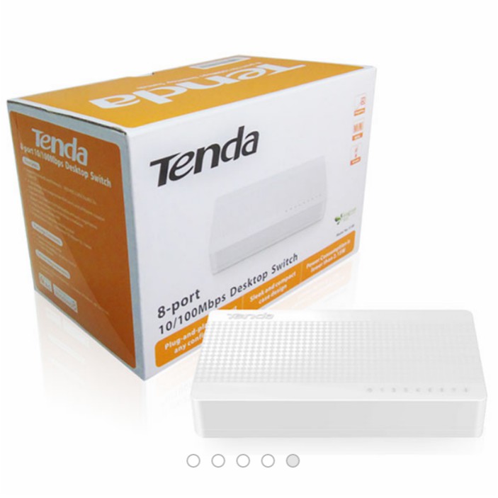 TENDA S108 8 PORTS FAST ETHERNET DESKTOP SWITCH WHITE
