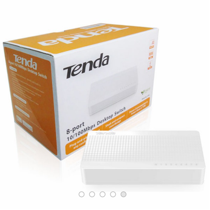 TENDA S108 8 PORTS FAST ETHERNET DESKTOP SWITCH WHITE