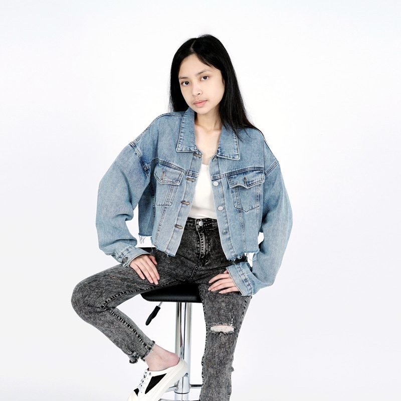 VIERLIN - Jaket jeans 368 - CROP JACKET JEANS