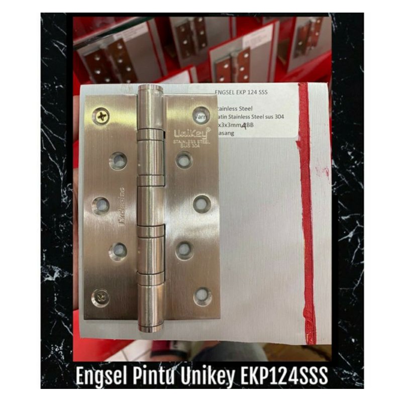 Engsel Pintu Unikey EKP 124 SSS ( Stainless Steel Hinge SUS304)