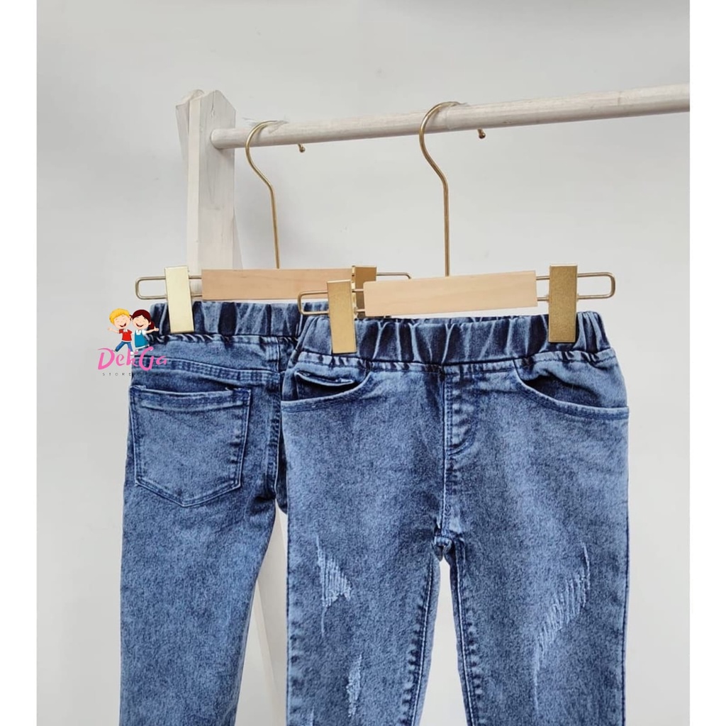 Jeans anak skinny snow / ripped besar snow