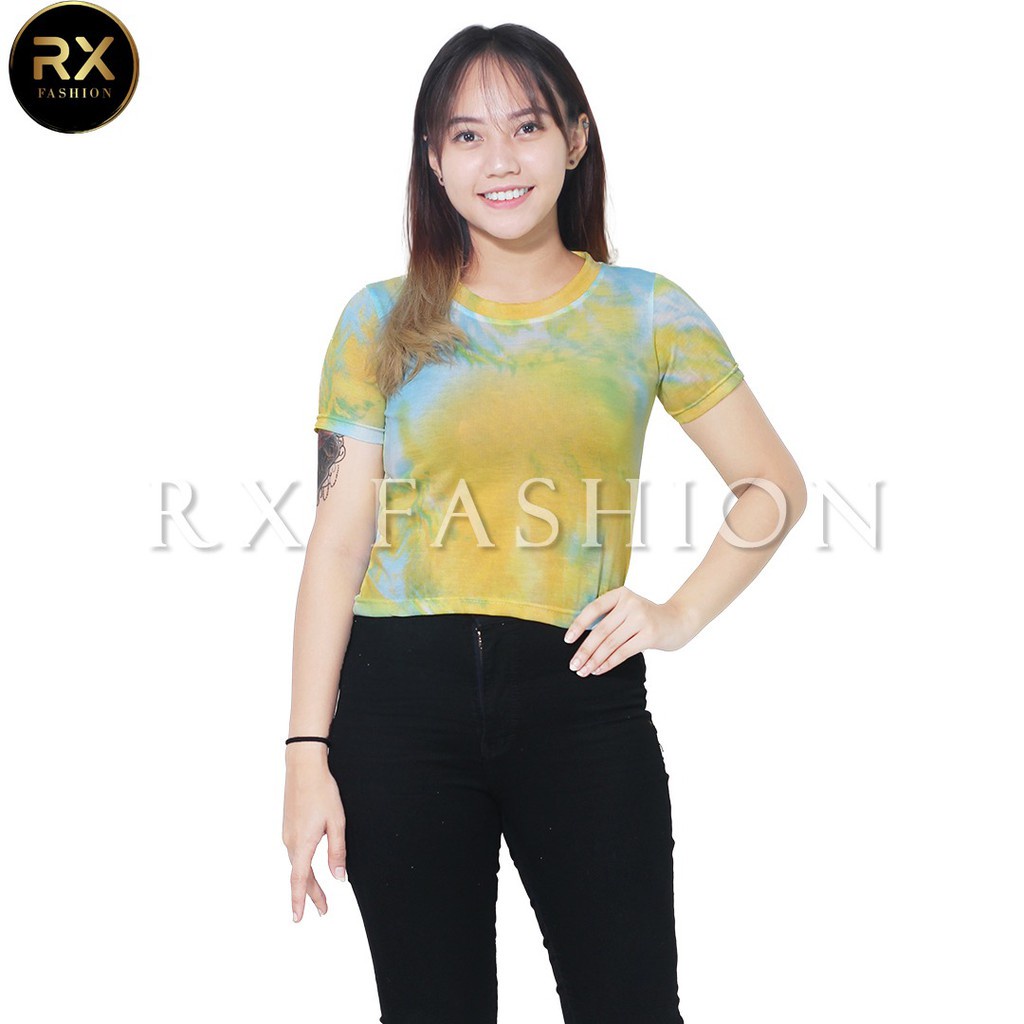 RX FASHION  CROP TIE DYE TEE / TSHIRT TIE DYE / KAOS WANITA  TIE DYE  MURAH