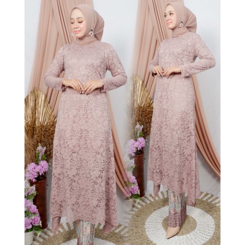 Kebaya brukat long tunik umbrella/kebaya brokat/kebaya modern