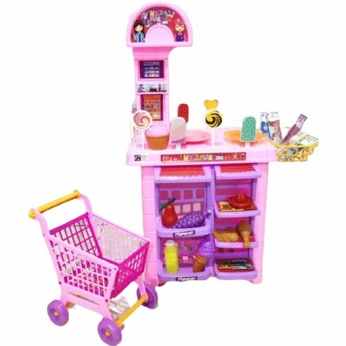 54h Mainan Play Market Mega Mart Mainan Trolly Belanja Jumbo Trolley Anak Re3R0E1604GH