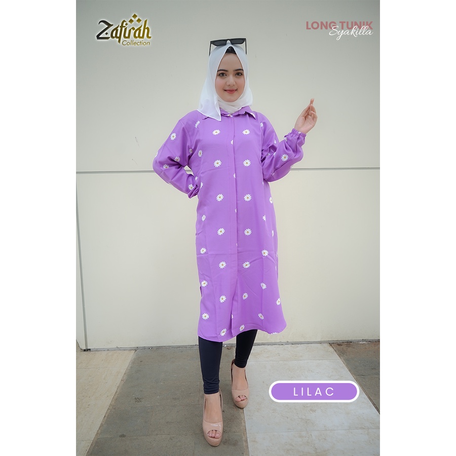 Long Tunik Syakilla ORI Zafirah Collection / Kemeja Wanita / Tunik Muslimah / Long Tunic / Tunik Wanita Terbaru