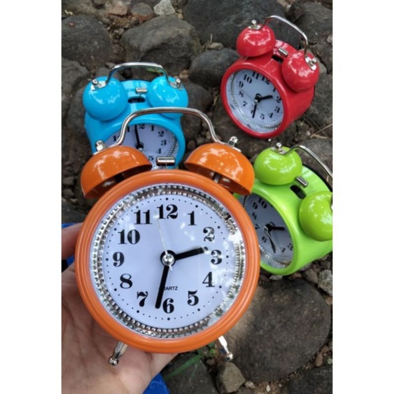 jam weker polos kring berdering nyaring/angka timbul/full colour unik