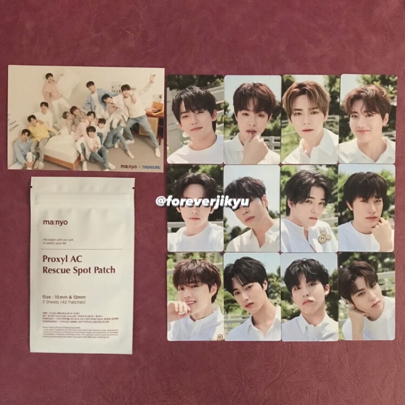 [READY] TREASURE X MANYO FACTORY OFFICIAL BENEFIT PHOTOCARD PC EVENT 4 E4 5 E5 POSTCARD ACNE PATCH H
